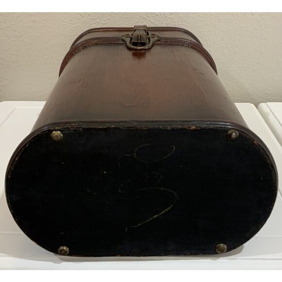 VTG Bombay Co Wooden 2 Bottle Wine Liquor Box Tabletop Hinged Mahogany Wood - Picture 9 of 10